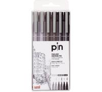 Uni - Fineliner - Black/Grey (6 Pcs) (401231)