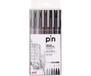Uni - Fineliner - Black/Grey (6 Pcs) (401231)