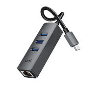 uni® HUB USB C Ethernet, uni Adaptateur USB C Ethernet, Hub RJ45 1Gbps avec USB 3.0 Ports pour Disque Dur, Souris. Compatible avec iphone 15Pro/Max, MacBook, iPad, iMac, Surface Book, Chromebook, XPS