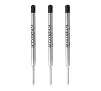 Uni Jetstream Prime Lot de 3 recharges d'encre SXR-600-07, pointe moyenne de 0,7 mm, encre noire à base d'huile, corps en métal, lot de 3