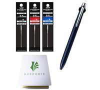 Uni Jetstream Prime Stylo à bille à base d'huile Corps bleu marine foncé 0,5 mm + recharges noir/rouge/bleu