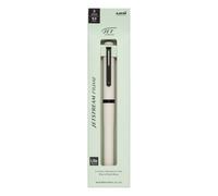 Uni Jetstream Prime Stylo à bille rotatif Twist-Action 3 couleurs, équipé d'une encre Lite Touch de 0,5 mm (noir, rouge, bleu), corps entièrement métallique, blanc nuageux, SXE3LPR05.46