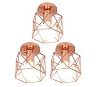 UNI Lampe de Plafond 14cm 3 Pack Plafonnier Cage Carré Or Rose Lustre Suspension Luminaire pour Entrée Couloir Escalier