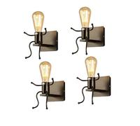 UNI Lot de 4 Applique Murale Humanoïde Intérieur Eclairage Décoration E27 Lampe Murale pour Chambre Couloir Salon