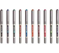 Uni Mitsubishi Pencil - 10 Stylos Eye Fine Ub-157 - Stylos Rollers Encre Liquide - Pointe 0,7 Mm - Écriture Medium - Assortiment De 8 Couleurs Différentes