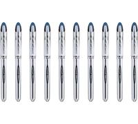 Uni Mitsubishi Pencil - 10 Vision Elite Ub200 Pens - Airplane Safe - Liquid Ink Rollerball Pen - 0.8mm Tip - Medium Writing - Blue Pens