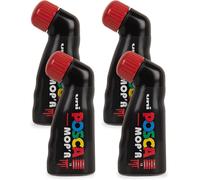 - Uni Mitsubishi Pencil - Marqueur Mop'r - Pointe Ronde Xxl 3-19 Mm - Forme Ergonomique, Corps Semi-Rigide - Marqueur Peinture À Base D'eau - Tout Support - Rouge X4[Z2551]