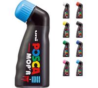 Uni Mitsubishi Pencil - Marqueur Mop'r - Pointe Ronde Xxl 3-19 Mm - Forme Ergonomique, Corps Semi-Rigide - Marqueur Peinture À Base D'eau - Tout Support - Bleu Clair