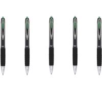Uni Mitsubishi Pencil - Stylo Roller Gel Longue Durée Signo 207 Umn207 - Grip Antidérapant - Pointe Acier 0,7 Mm - Écriture Moyenne - Fluidité D'écriture - Encre Verte - Lot De 5