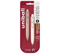 Uni One P Lot de 2 stylos à encre gel rétractables, pointe micro (0,5 mm), corps de café et de yaourt, encre noire