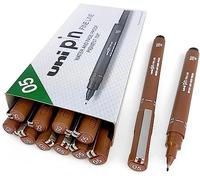 Uni Pin Fineliner Lot de 12 stylos à dessin Sepia Tone 0,5 mm