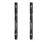 Uni Pin Fineliner Lot de 2 stylos à dessin Pointe pinceau Noir