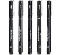 Uni Pin Fineliner Lot de 5 stylos à dessin Encre noire