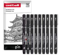 Lot De 9 Feutres De Dessin Uni Pin - Noir - Uni-Ball