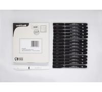 Uni Pin Lot De 14 Stylos À Pointe Fine Noir Tailles De Pointe Assorties + 1 Stylo Gel Pour Une Esquisse Précise, Une Écriture Manuscrite Et Un Dessin Technique. Couleurs Permanentes Et