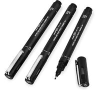 Uni Pin Lot de 3 stylos à dessin à pointe fine - Encre noire - Pointe de 0,9 mm