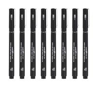 Uni Pin Lot de 8 stylos à dessin à pointe fine Encre noire Pointe 0,1 mm