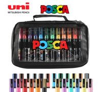 Uni Posca - ensemble de marqueurs acryliques de couleur, fournitures d'art 1M/3M/5M, stylo de peinture sur tissu, papeterie japonaise pour la publicité Graffiti bricolage 1M 16Color Set2