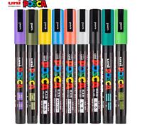 Uni Posca Full Marker PC-1M 3M 5M Multi-Colours Acrylic permanente rotulador Poster graffiti Painting Pen For Fabric Rock Metal PC-3M water Blue