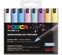 Uni Posca Lot De 8 Marqueurs Pc1mr De Couleur Pastel À Pointe Conique Extra Fine[Z3475]