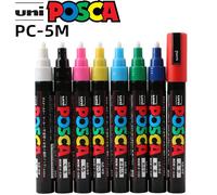 Uni posca marqueur acrylique, PC-5M 29 couleurs rotulador permanent, affiche POP/graffiti/peinture ручки métal verre roche céramique marqueur PC-5M Silver