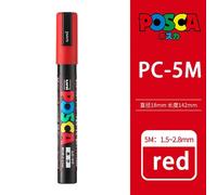 Uni Posca Marqueur Pc-5m Acrylique Étanche En Continu Graffiti Peinture Stylo Pour Rock Mug Céramique Verre Bois Tissu Peinture Art 1pc - Type Red