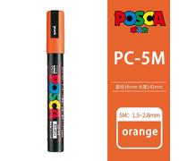 Uni Posca Marqueur Pc-5m Acrylique Étanche En Continu Graffiti Peinture Stylo Pour Rock Mug Céramique Verre Bois Tissu Peinture Art 1pc - Type Orange
