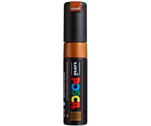 UNI-POSCA Marqueur Pte large biseautée POSCA PC8K 8mm Bronze | Marqueur à pointe biseautée de 8 mm pour presque toutes les surfaces