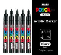 Uni Posca Marqueur Stylo Ensemble,Paquet Pc-1m 3m 5m Document À Base D'eau En Continu Acrylique Peinture Stylo Graffiti Art Fournitures Rotuladores - Type Pc-5m 5pcs Black