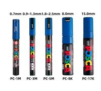 Uni Posca Marqueur Stylo Ensemble,Paquet Pc-1m 3m 5m Document À Base D'eau En Continu Acrylique Peinture Stylo Graffiti Art Fournitures Rotuladores - Type 5pcs D Blue(5 Sizes)