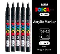 Uni Posca Marqueur Stylo Ensemble,Paquet Pc-1m 3m 5m Document À Base D'eau En Continu Acrylique Peinture Stylo Graffiti Art Fournitures Rotuladores - Type Pc-3m 5pcs Black