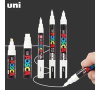 Uni POSCA marqueurs blancs, PC-1M 3M 5M 8K 17K affiche POP/publicité à base d'eau rotulador permanent Graffiti canetas meilleur cadeau PC-5M White 1pcs