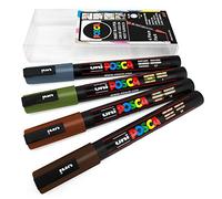 Uni Posca PC-3M Lot de 4 marqueurs de peinture dans une pochette en plastique Tons terre