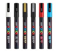 Posca PC-3M Lot de 6 marqueurs à peinture pour tissu, verre, métal