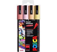 Uni Posca Pc-5m Jeu De 4 Marqueurs Pour Art Et Peinture Dans Une Pochette En Plastique - Couleurs Pastel Chaudes[Z3445]