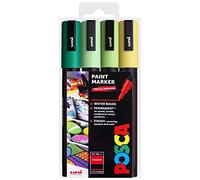 Uni Posca PC-5M Lot de 4 marqueurs pour art et peinture dans une pochette en plastique, couleurs froides