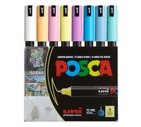 Posca – Stylos à pointe extra-fine PC1MR – couleurs douces – Lot de 8