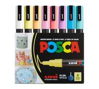 uni Posca PC3M Lot de 8 stylos à pointe fine Couleurs douces
