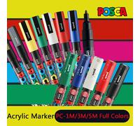 Uni POSCA POP marqueur à base d'eau, couleurs assorties PC-1M/3M/5M 0.7 ~ 2.5mm conseils stylo de peinture acrylique professionnel pour artistes et créateurs 1M Orange