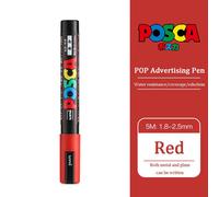 Uni Poscas Marqueur,Pc-5m Acrylique Rotulador Permanent Pop Affiche Graffiti Dessin Stylos 1.8-2.5mm Peinture Brosse Art Fournitures - Type Red