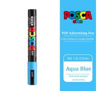 Uni Poscas Marqueur,Pc-5m Acrylique Rotulador Permanent Pop Affiche Graffiti Dessin Stylos 1.8-2.5mm Peinture Brosse Art Fournitures - Type Aqua Blue