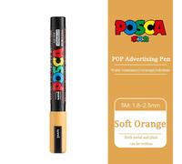 Uni Poscas Marqueur,Pc-5m Acrylique Rotulador Permanent Pop Affiche Graffiti Dessin Stylos 1.8-2.5mm Peinture Brosse Art Fournitures - Type Soft Orange