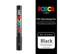 Uni Poscas Marqueur,Pc-5m Acrylique Rotulador Permanent Pop Affiche Graffiti Dessin Stylos 1.8-2.5mm Peinture Brosse Art Fournitures - Type Black