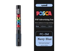 Uni Poscas Marqueur,Pc-5m Acrylique Rotulador Permanent Pop Affiche Graffiti Dessin Stylos 1.8-2.5mm Peinture Brosse Art Fournitures - Type Navy Blue
