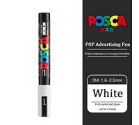 Uni Poscas Marqueur,Pc-5m Acrylique Rotulador Permanent Pop Affiche Graffiti Dessin Stylos 1.8-2.5mm Peinture Brosse Art Fournitures - Type White