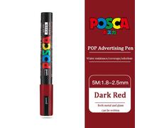 Uni Poscas Marqueur,Pc-5m Acrylique Rotulador Permanent Pop Affiche Graffiti Dessin Stylos 1.8-2.5mm Peinture Brosse Art Fournitures - Type Dark Red