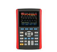 UNI-T UTD1025DL Oscilloscope à mémoire numérique portable 25 MHz 2 canaux 250 Msa/s Taux d'échantillonnage 2 en 1 Oscilloscope et multimètre Mesure de tension, courant, ohm, 3 compteurs, 3,5 pouces