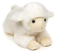 Uni-Toys - Agneau Blanc, couché - 21 cm (Longueur) - Mouton en Peluche - Peluche