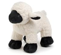 Uni-Toys - Agneau Noir et Blanc - 19 cm (Longueur) - Peluche Mouton, Animal de la Ferme - Doudou en Peluche