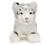 Uni-Toys - Bébé Tigre Blanc Assis - 24 cm (Longueur) - Peluche Sauvage - Doudou Blanc